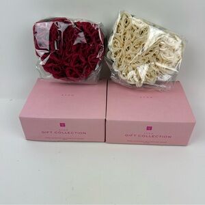 2 - AVON NOS '2001' GIFT COLLECTION ROSE SCENTED DECORATIVE HEARTS (Red & Ivory)